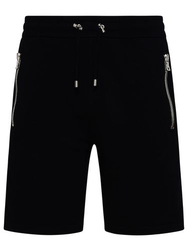 Balmain Black Cotton Bermuda Shorts - Balmain - Modalova