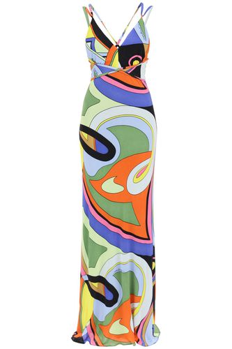 Multicolor Printed Jersey Maxi Dress - Moschino - Modalova