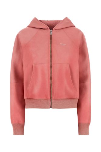 Prada Pink Nappa Leather Sweatshirt - Prada - Modalova