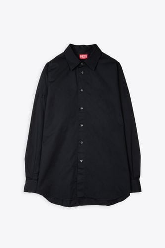 S-limo-logo Camicia Black Cotton Oversized Shirt With Oval-d Logo - S Limo Logo - Diesel - Modalova