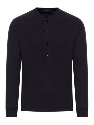 Fine-ribbed Logo Embroidered T-shirt - Tom Ford - Modalova