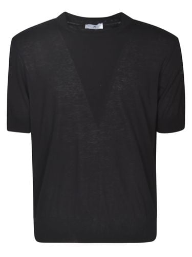 Rib Trim Plain Knit T-shirt - PT Torino - Modalova