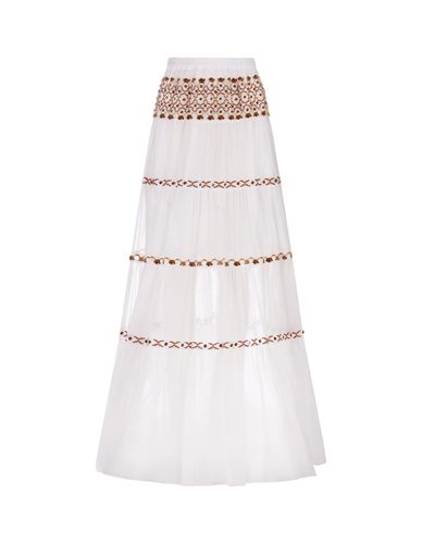 Muslin Long Skirt With Ethnic Embroidery - Ermanno Scervino - Modalova