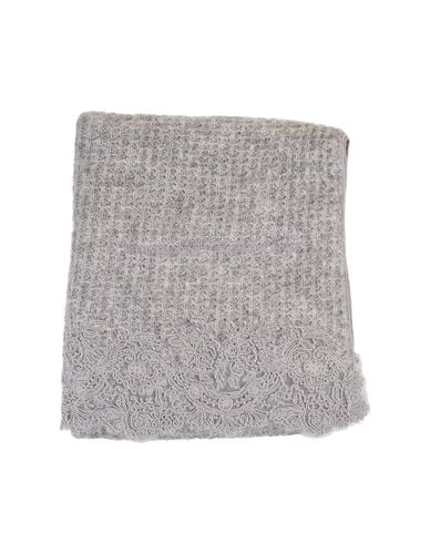 Grey Stole With Rebrodé Lace - Ermanno Scervino - Modalova