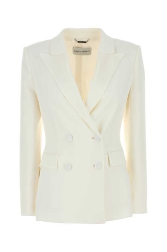 White Stretch Acetate Blend Blazer - Alberta Ferretti - Modalova