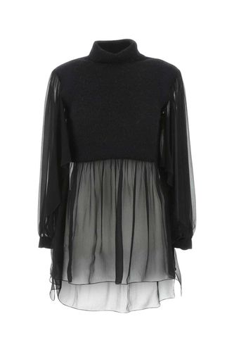 Black Chiffon Blouse - Alberta Ferretti - Modalova