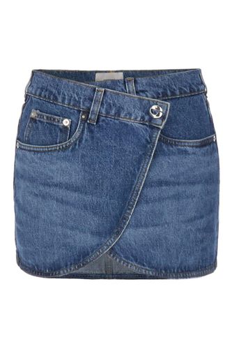 Curved Hem Wrap Denim Mini Skirt Skirt - Coperni - Modalova