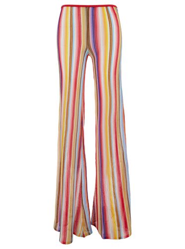 Flare Pants With Stripe Motif In Viscose Crochet Woman - Missoni - Modalova