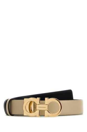 Black Leather Reversible Belt - Ferragamo - Modalova