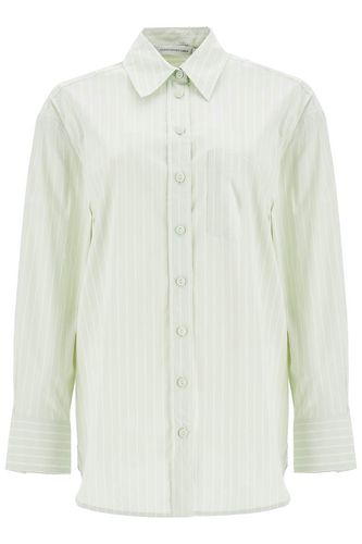 Mint Green Cotton Shirt With White Stripes - Christopher Esber - Modalova