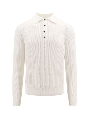 Long-sleeved Knitted Polo Shirt - Brunello Cucinelli - Modalova