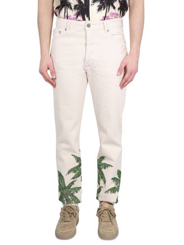 Palm Printed Distressed Jeans - Palm Angels - Modalova