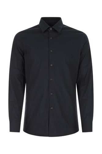 Midnight Blue Stretch Poplin Shirt - Prada - Modalova