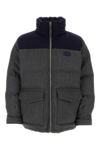 Dark Grey Wool Blend Down Jacket - Gucci - Modalova