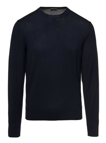 Dark Crewneck Pullover With Rib Trim In Wool Man - Tom Ford - Modalova