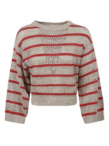 Creped Crochet Sweater - Brunello Cucinelli - Modalova