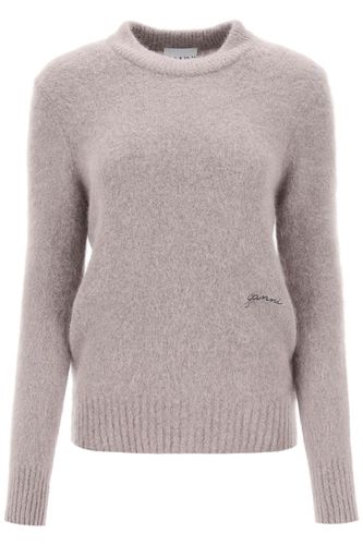 Brushed Alpaca And Wool Sweater - Ganni - Modalova