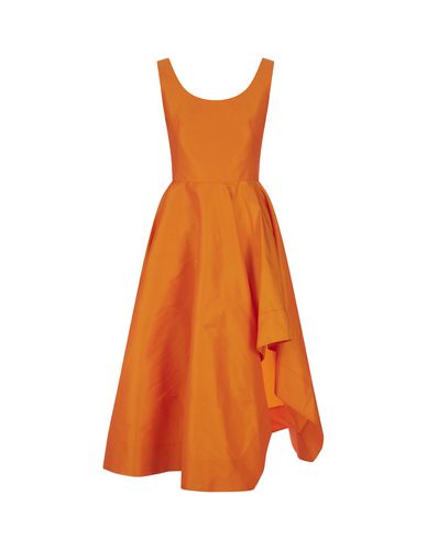 Asymmetrical And Draped Dress In Orange - Alexander McQueen - Modalova