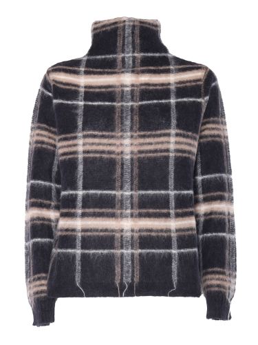 Alpaca Turtleneck Seater With Tartan Inlay - Kangra - Modalova