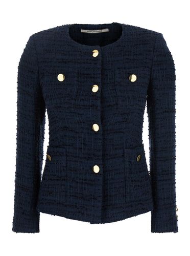 Beverly Jacket With Metal Buttons In Cotton Tweed Woman - Tagliatore - Modalova