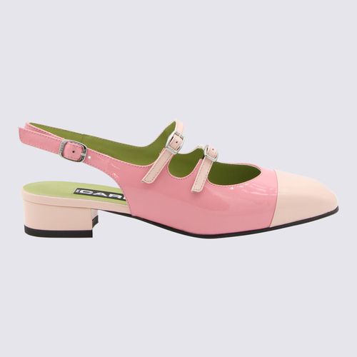 Pink And Nude Leather Abricot Flats - Carel - Modalova