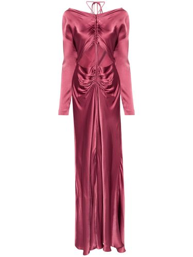 Aubergine Satin Finish Dress - Alberta Ferretti - Modalova