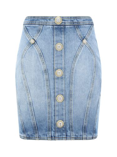 Balmain Denim Mini Skirt - Balmain - Modalova