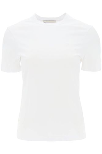 Crewneck T-shirt With Embroidered Logo - Tory Burch - Modalova