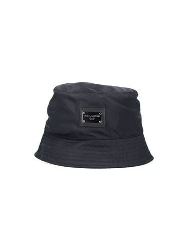 Bucket Hat With Logo Plaque - Dolce & Gabbana - Modalova