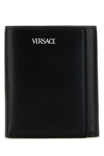 Versace Black Leather Wallet - Versace - Modalova