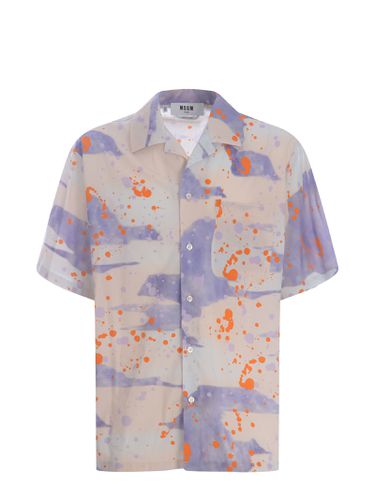 Shirt dripping Camo Made Of Cotton - MSGM - Modalova