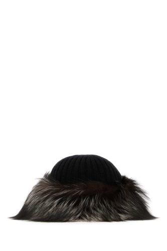 Prada Black Wool Blend Beanie Hat - Prada - Modalova