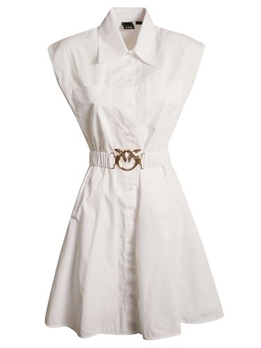 Belted Waist Flare Sleeveless Shirt Dress - Pinko - Modalova