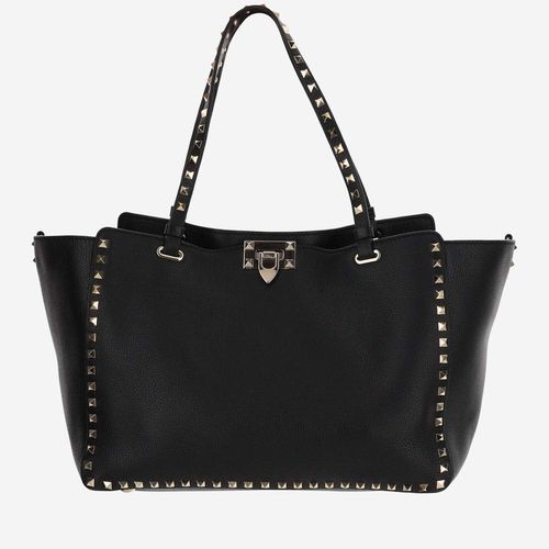 Garnet Calfskin Rockstud Medium Bag - Valentino Garavani - Modalova