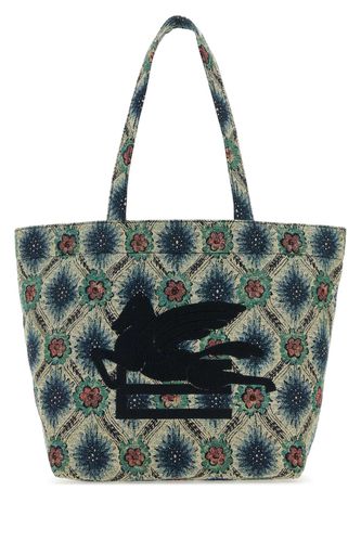 Embroidered Canvas Medium Soft Trotter Shopping Bag - Etro - Modalova