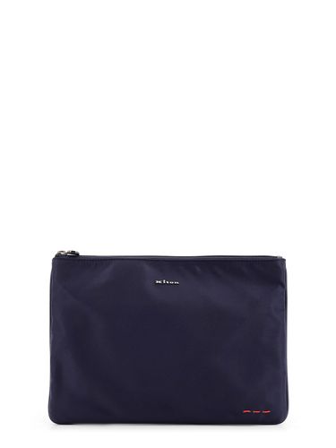 Nylon Clutch With Metal Lettering Logo - Kiton - Modalova