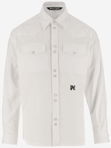 Palm Angels Cotton Shirt With Logo - Palm Angels - Modalova