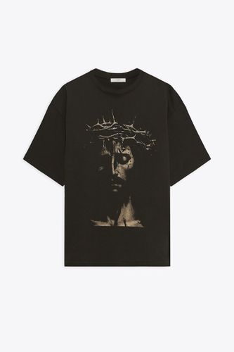 T-shirt Ss Jesus Peat grey cotton t-shirt with Jesus print - T-Shirt SS Jesus - 1989 Studio - Modalova