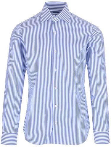 Striped Shirt White Blue - Barba Napoli - Modalova