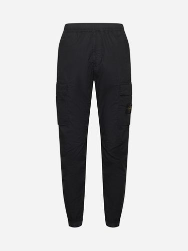 Blue Stretch Cotton Cargo Trousers - Stone Island - Modalova