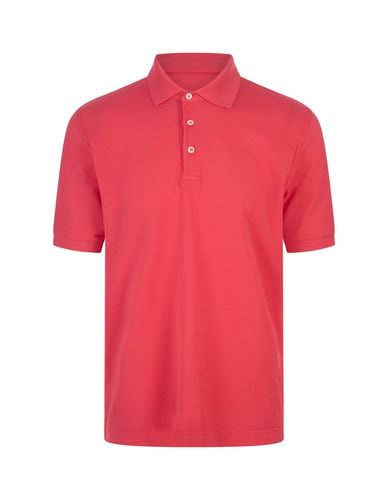 Fedeli Red Cotton Pique Polo Shirt - Fedeli - Modalova