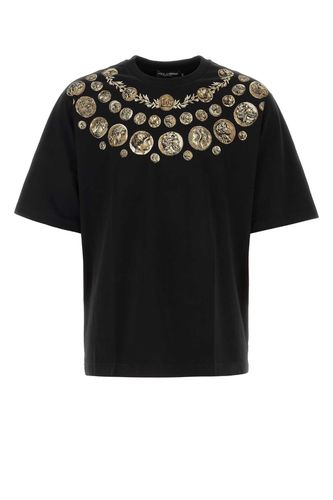 Black Cotton Oversize T-shirt - Dolce & Gabbana - Modalova