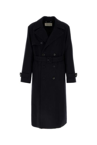 Midnight Blue Wool Blend Ralphie Coat - Dries Van Noten - Modalova