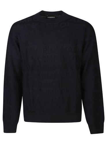 Logo Jacquard Crewneck Jumper - Emporio Armani - Modalova