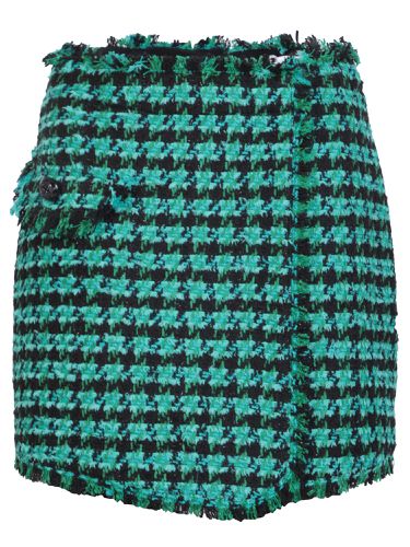 Tweed Houndstooth-pattern Emerald Shorts - MSGM - Modalova
