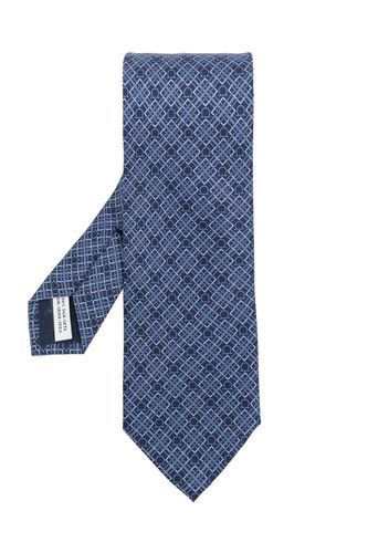 Ferragamo Check Gancini Printed Tie - Ferragamo - Modalova