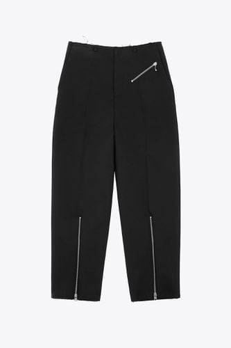 Pantalone Black wool blend twill pant with zippered ankle - MM6 Maison Margiela - Modalova