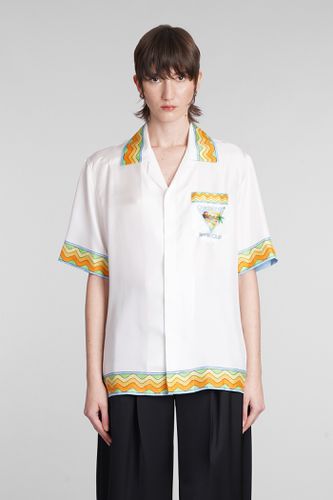 Casablanca Shirt In White Silk - Casablanca - Modalova
