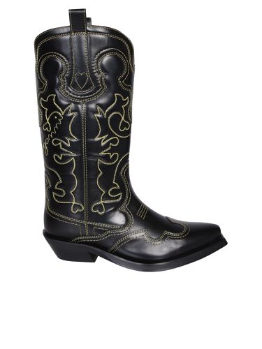 Embroidered /yellow Texan Boots - Ganni - Modalova