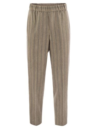 Striped Wool-blend Trousers - Peserico - Modalova